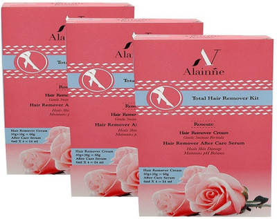 

Alainne Total Hair Remover Kit Roseate 150g (50gX3) Cream(150 g, Set of 3)