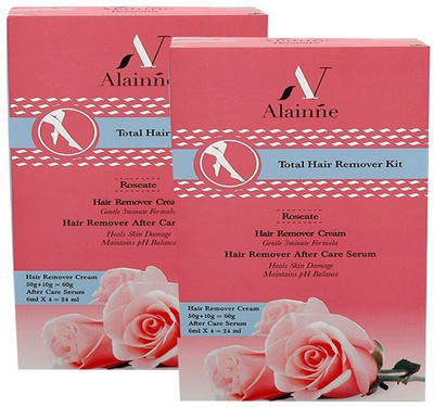 

Alainne Total Hair Remover Kit Roseate 100g (50gX2) Cream(100 g, Set of 2)