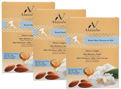 

Alainne Total Hair Remover Kit Fleur & Argon 150g (50gX3) Cream(150 g, Set of 3)