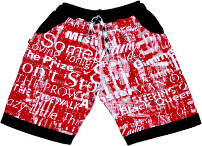

Hey Baby Short For Girl's Casual Graphic Print Cotton(Red, Pack of 1