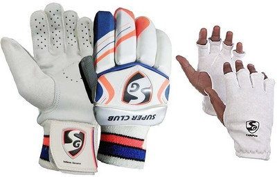 

SG Combo of Two- One Pair of 'Super Club' Batting gloves (Right handed) and one pair of 'Campus' inner gloves (Men) Cricket Kit