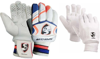 

SG Combo of Two- One Pair of 'Super Club' Batting gloves (Right handed) and one pair of 'League' inner gloves (Men) Cricket Kit