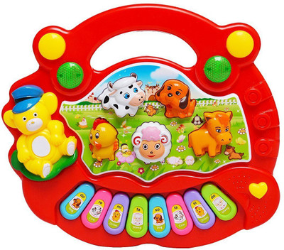 

Baby Tintin Farm Style Animal Farm Music Piano Toy Musical Educational Kids Gift (Color as avilable)(Multicolor)