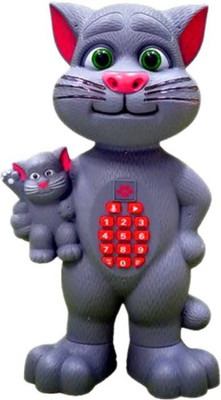 

KIDLAND Talking Tom with Baby Cat and LED Light, Educational Toy For Kids (Grey)(Grey)