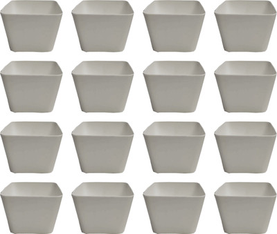 

SHOPTICO Flower pot Plant Container Set(Pack of 16, Plastic)