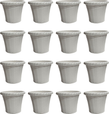 

SHOPTICO Flower pot Plant Container Set(Pack of 16, Plastic)