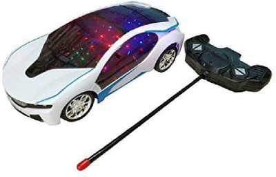

Baby Tintin Remote Control Rechargeble Racing Car With 3D Lighting Effect 4 Fuction With Charger Remote Car For Kids (Random Color)(White)