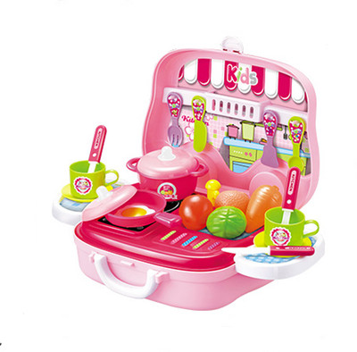 

GRAPPLE DEALS Little Chef Kitchen Perfect 26 Pcs Playset Mini Carry Case Portable Role Play Set with Accessories (Pink)