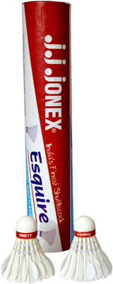 

JJ Jonex Esquire Badminton Good quality Pack of 10 Shuttles @ Kin Store Feather Shuttle - White(Medium, 77, Pack of 10)