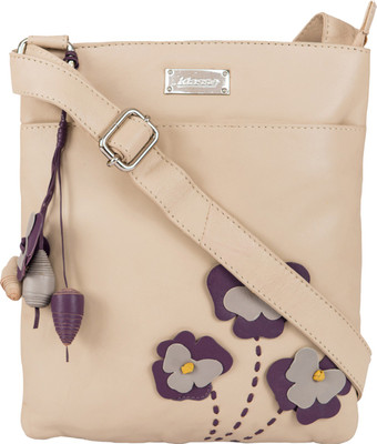70% OFF on KLASSE Beige Sling Bag Genuine Beige Leather Applique Cross Body 70% OFF on KLASSE Beige Sling Bag Genuine Beige Leather Applique Cross Body