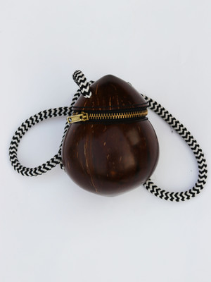 

UNGOOR Men & Women Brown, White, Black Wood Sling Bag, Black;brown;white