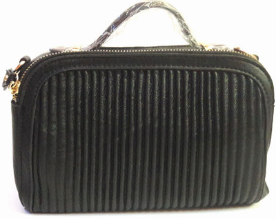 CrazyHut Women Black PU Sling Bag