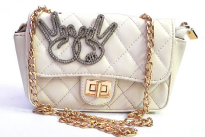 

CrazyHut Women Evening/Party, Casual, Formal White PU Sling Bag