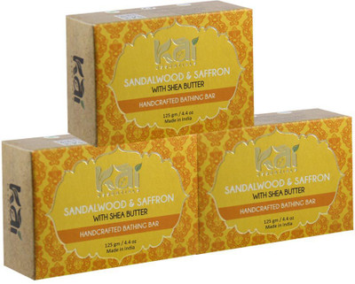 

Kai Essentials Sandalwood & Saffron Handcrafted Bathing Bar(375 g, Pack of 3)