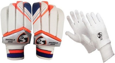 

SG Combo of two- one Pair of Batting gloves (Right Handed) and one pair of inner gloves (Color On Availability)- Batting Gloves (Men, Multicolor)