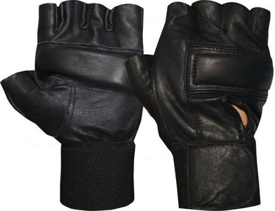 

serveuttam Full leather Sports & Fitness Gloves Gym & Fitness Gloves (, Black