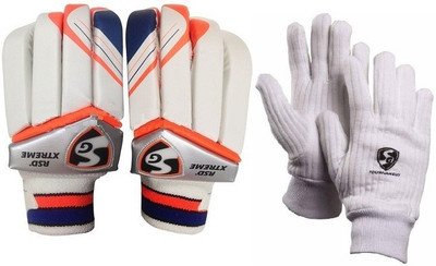 

SG Combo of two- one Pair of 'Rsd Xtreme' Batting gloves (Right Handed) and one pair of 'Tournament' inner gloves (Color On Availability)- Batting Gloves (Men, Multicolor)