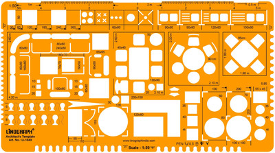 

LINOGRAPH Li-1849 Architect's Working Drawing Template Stencil(Pack of 1, Architect's Working Drawing Template)