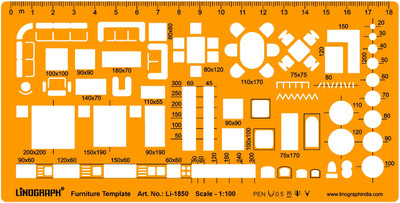 

LINOGRAPH Li-2050 Furniture template Stencil(Pack of 1, Furniture template)
