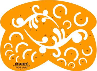 

LINOGRAPH Li-1803 Professional template Stencil(Pack of 1, Multiple curve template)