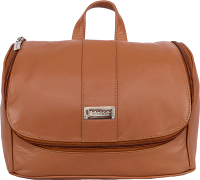 Klasse Cosmetic Pouch Travel Toiletry Kit Tan