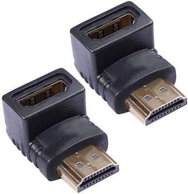 

Etake (Pack of 2) Female To Male L Shape HDMI Connector USB Adapter(Black)