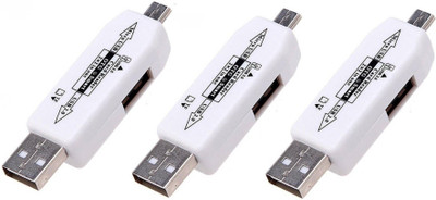 

Etake (Pack of 3) OTG Smart TF Card Reader Adapter With 2.0 USB HUB 480mbps High Speed Micro Card Reader USB Adapter(White)