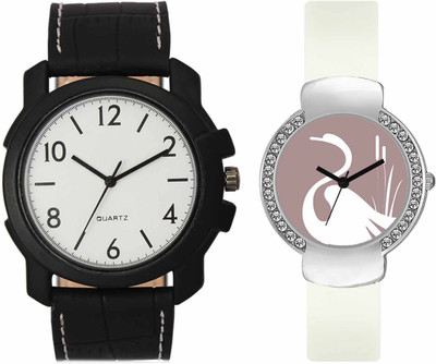 

VALENTIME VL13VT26 New Latest Stylish Designer Collection Leather Combo Couple Fancy Diamond Party Best Offer Watch - For Men & Women