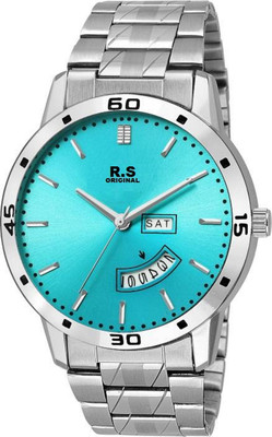 

R S Original RSO-4018 DAY AND DATE SILVER WATCH FOR MEN Watch - For Men