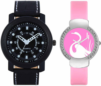 

VALENTIME VL15VT24 New Latest Stylish Designer Collection Leather Combo Diamond Couple Fancy Casual Best Offer Watch - For Men & Women