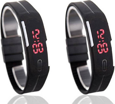 

Style Keepers SKLED2BK LED Rubber Strap Black (Combo Of 2) Watch - For Boys
