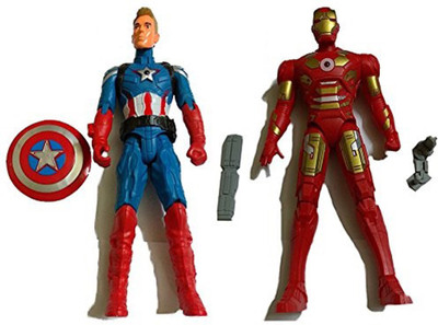 

IndusBay Super Heros Avengers Action Figures Captain America+ Iron Man(Blue, Red)