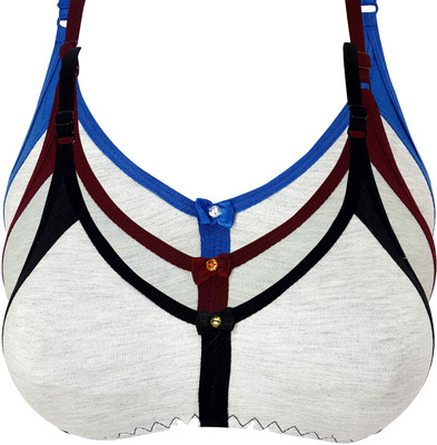 X-WELL Women Full Coverage Non Padded Bra(Blue, Maroon, Black)