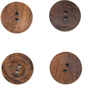 

Nimida Wooden Button - Dark brown natural 2 holed 2.5 cm Dia Pack of 50 Wooden Buttons(Pack of 50)