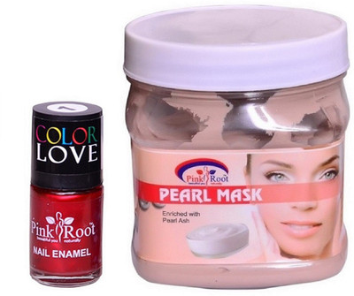 

Pink Root Pearl Mask 500ml, Nail Paint 15ml(Set of 2)
