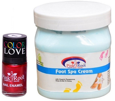 

Pink Root Foot Spa Cream 500ml, Nail Paint 15ml(Set of 2)