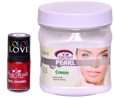 

Pink Root Pearl Cream 500ml, Nail Paint 15ml(Set of 2)