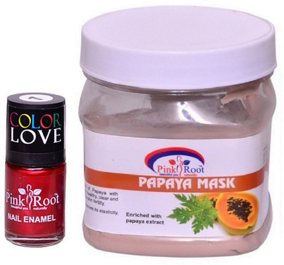 

Pink Root Papaya Mask 500ml, Nail Paint 15ml(Set of 2)
