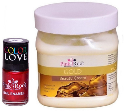 

Pink Root Gold Beauty Cream 500ml, Nail Paint 15ml(Set of 2)
