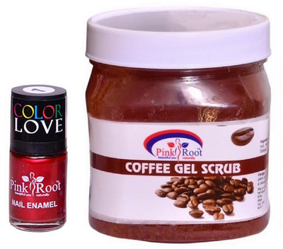 

Pink Root Coffee Gel Scrub 500ml, Nail Paint 15ml(Set of 2)