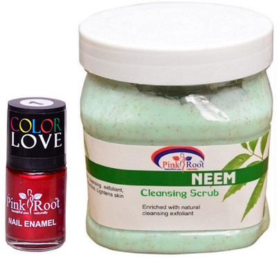 

Pink Root Neem Scrub 500ml, Nail Paint 15ml(Set of 2)