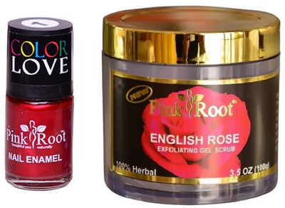 

Pink Root English Rose 100gm, Nail Paint 15ml(Set of 2)