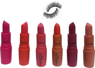 

Professional kit Eyelashes&M.A.C Giambattista matte finish combo lipstick (18 g, Multicolour)(Set of 7)