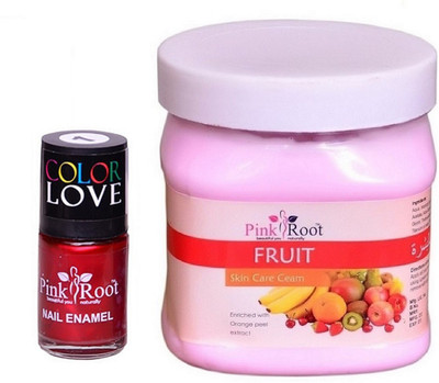 

Pink Root Fruit Cream 500ml, Nail Paint 15ml(Set of 2)