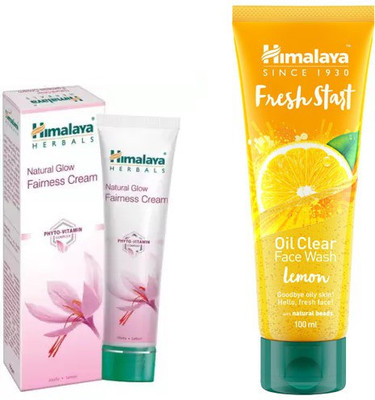 

Himalaya natural glow fairness cream, oil clear lemon face wash(Set of 2)