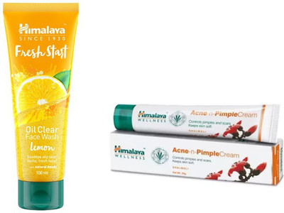 

Himalaya oil clear lemon face wash, acne-n pimple cream(Set of 2)