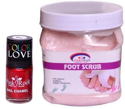 

Pink Root Foot Scrub 500ml, Nail Paint 15ml(Set of 2)