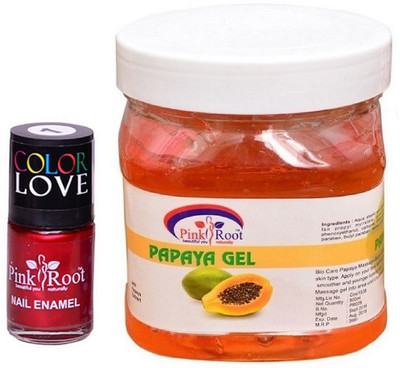 

Pink Root Papaya Gel 500ml, Nail Paint 15ml(Set of 2)