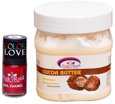 

Pink Root Cocoa Butter Cream 500ml, Nail Paint 15ml(Set of 2)