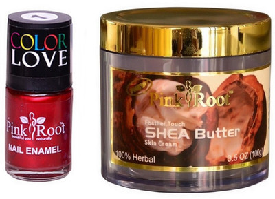 

Pink Root Shea Butter Skin Cream 100gm, Nail Paint 15ml(Set of 2)